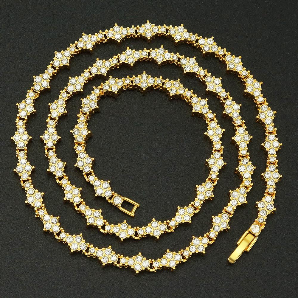 Classic Cluster Tennis Necklace (Gold) - Rose & Oliver