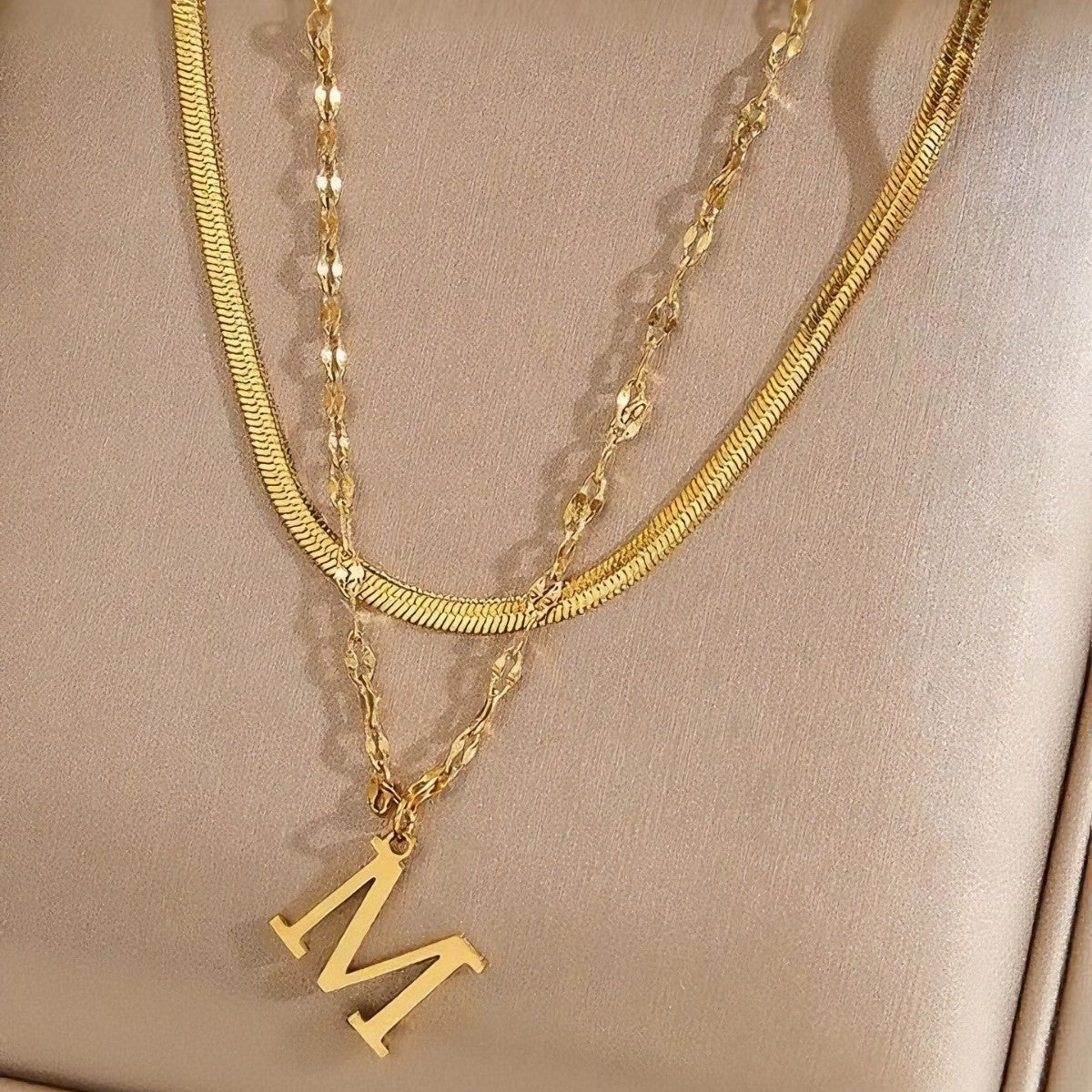 Layered Initial Necklace - Rose & Oliver