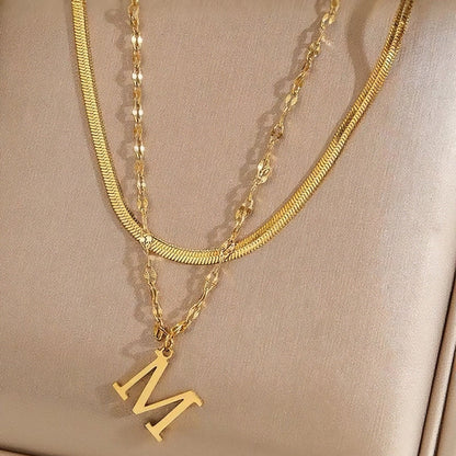 Layered Initial Necklace - Rose & Oliver