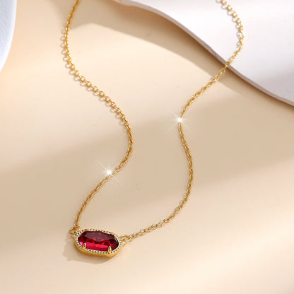 Classic Oval Ruby Necklace - Rose & Oliver