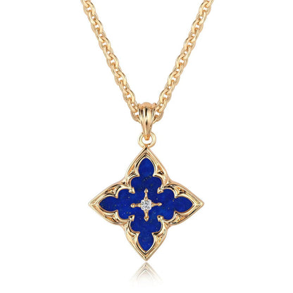 Clover Pendant Necklace (Blue) - Rose & Oliver