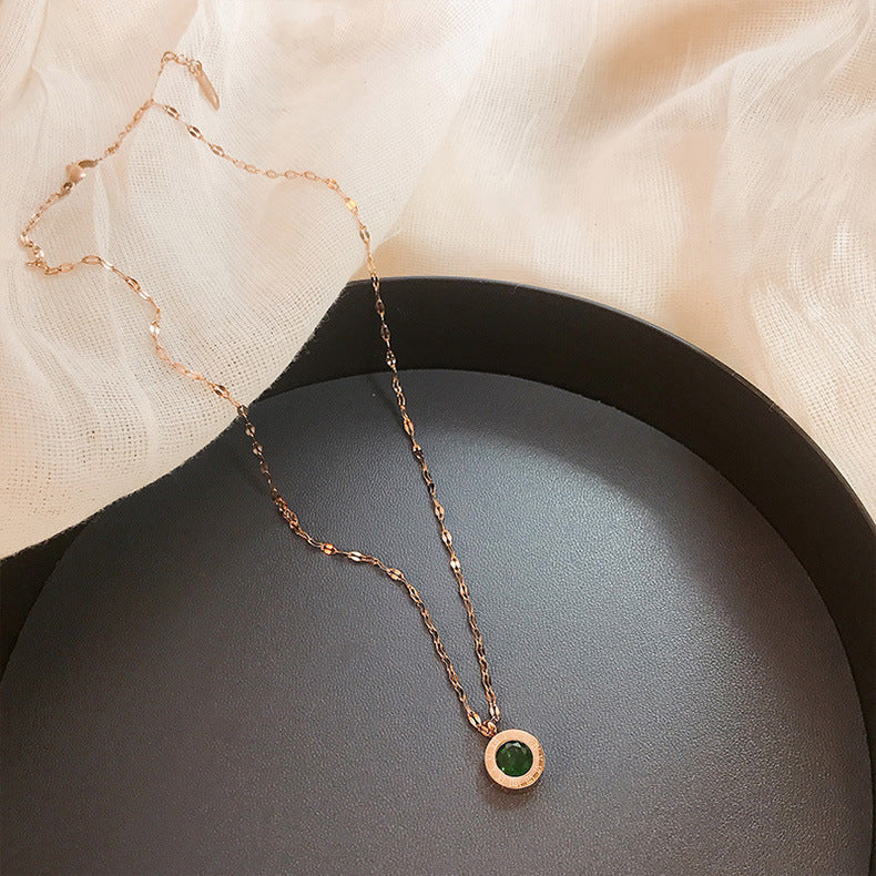 Emerald Dial Necklace - Rose & Oliver