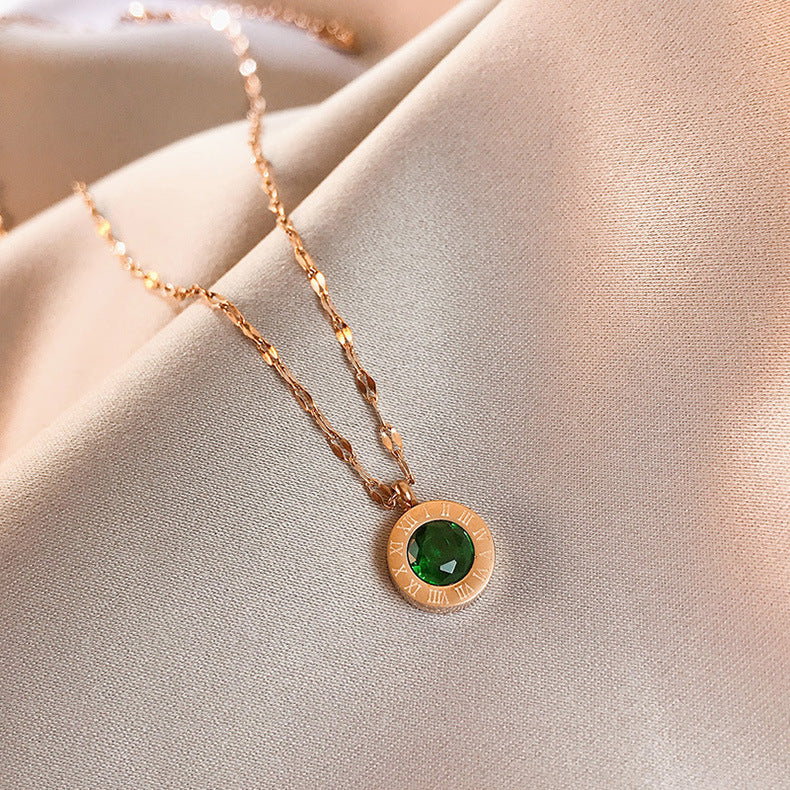 Emerald Dial Necklace - Rose & Oliver