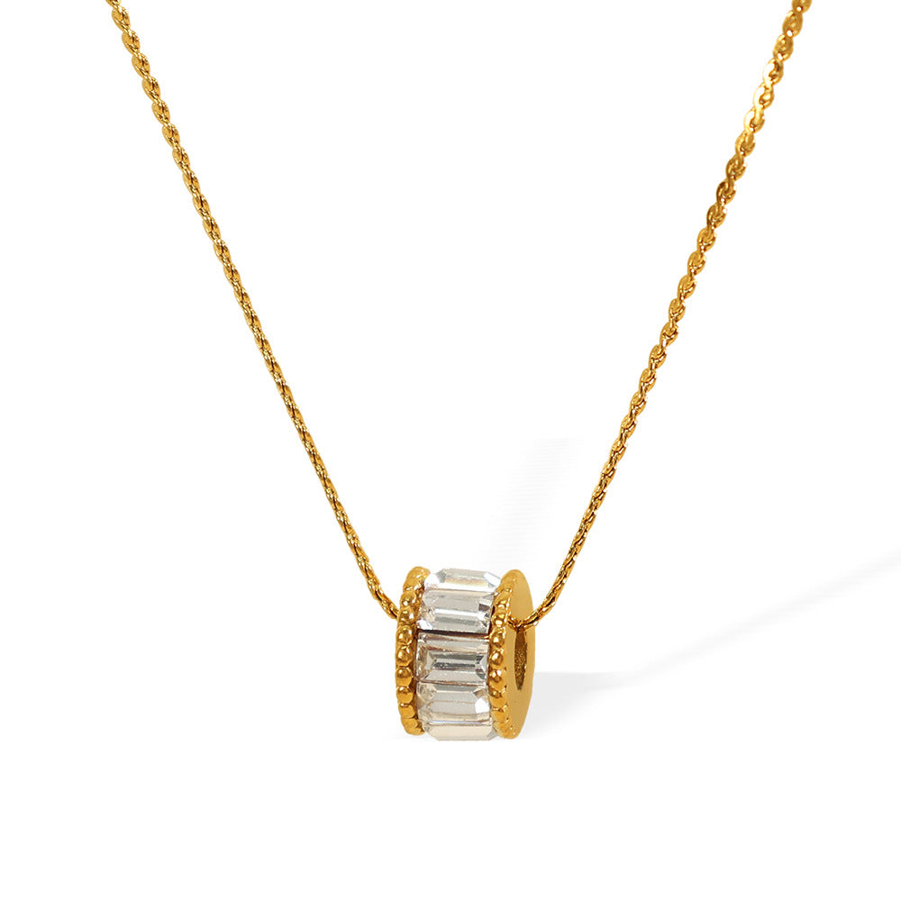 Elyna Polished Barrel Necklace - Rose & Oliver