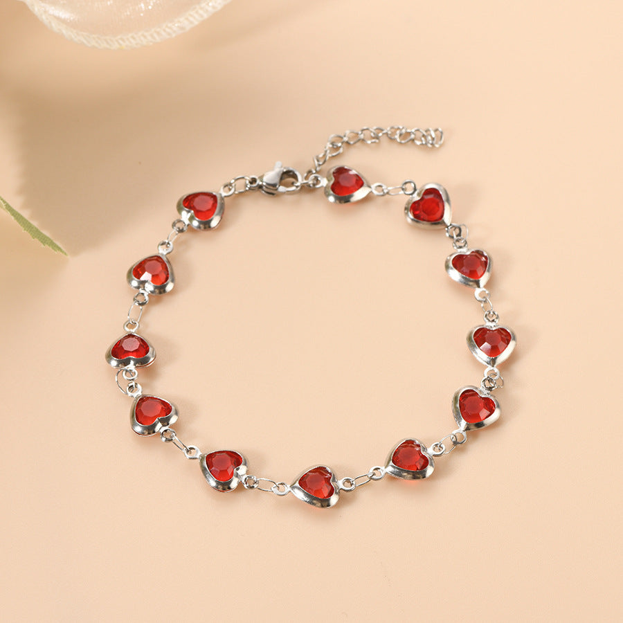 Ophelyra Garnetelle Bracelet (White Gold) - Rose & Oliver