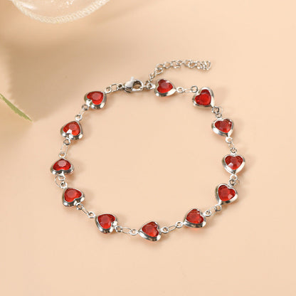 Ophelyra Garnetelle Bracelet (White Gold) - Rose & Oliver
