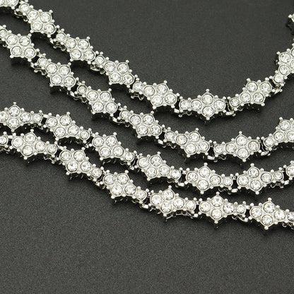 Classic Cluster Tennis Necklace (White Gold) - Rose & Oliver
