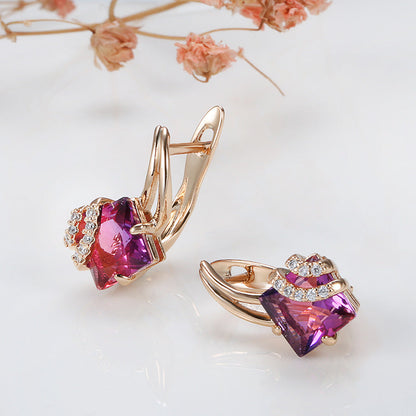 Crimson Square Crystal Earrings - Rose & Oliver