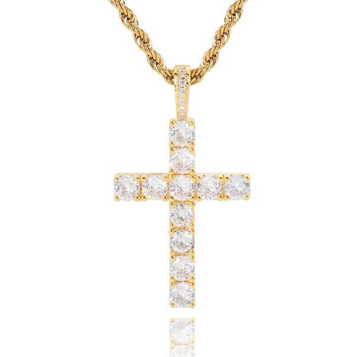 Faith™ | Gold Moissanite Cross Necklace by Rose & Oliver - product image 1
