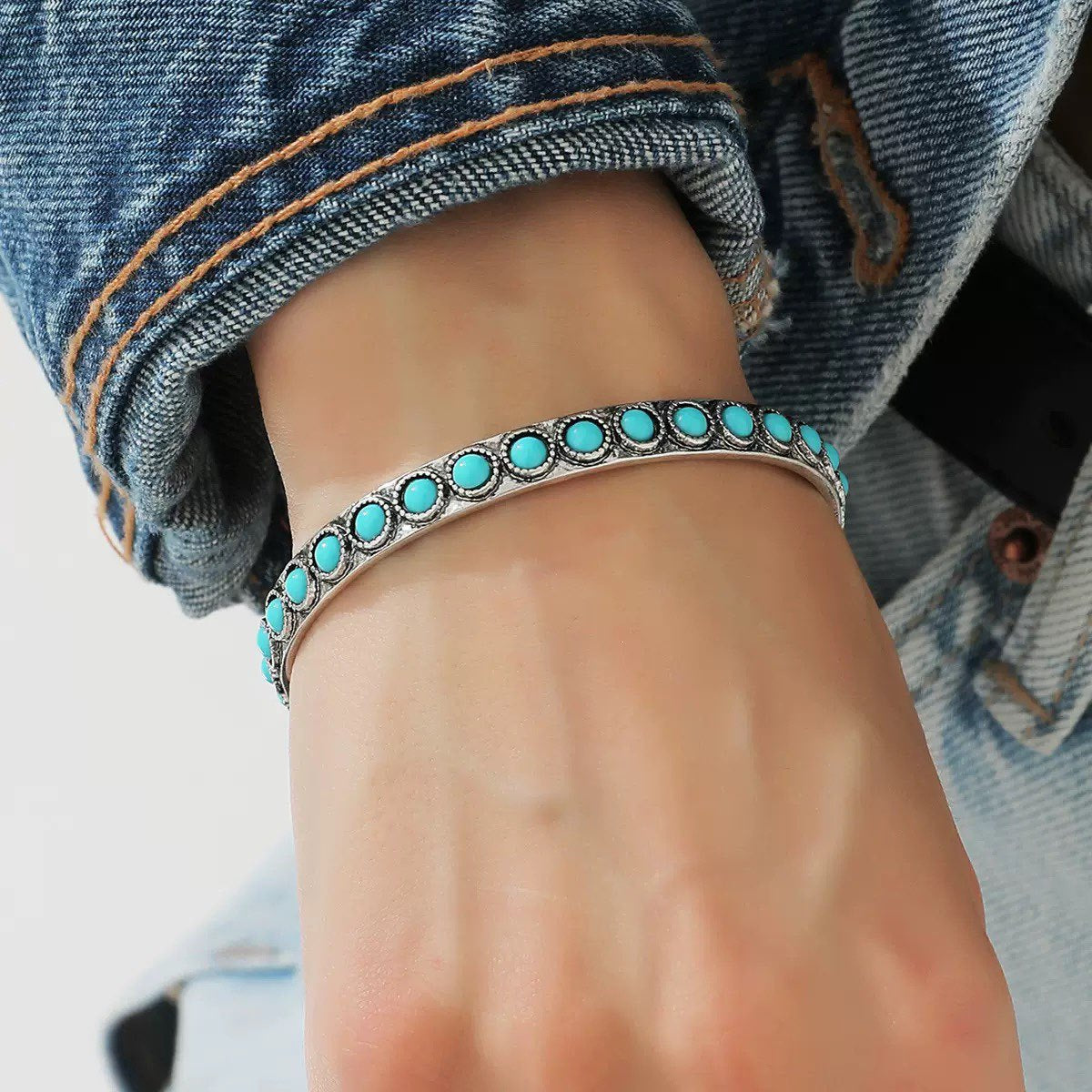 Talisse Turquoise Open Bracelet - Rose & Oliver