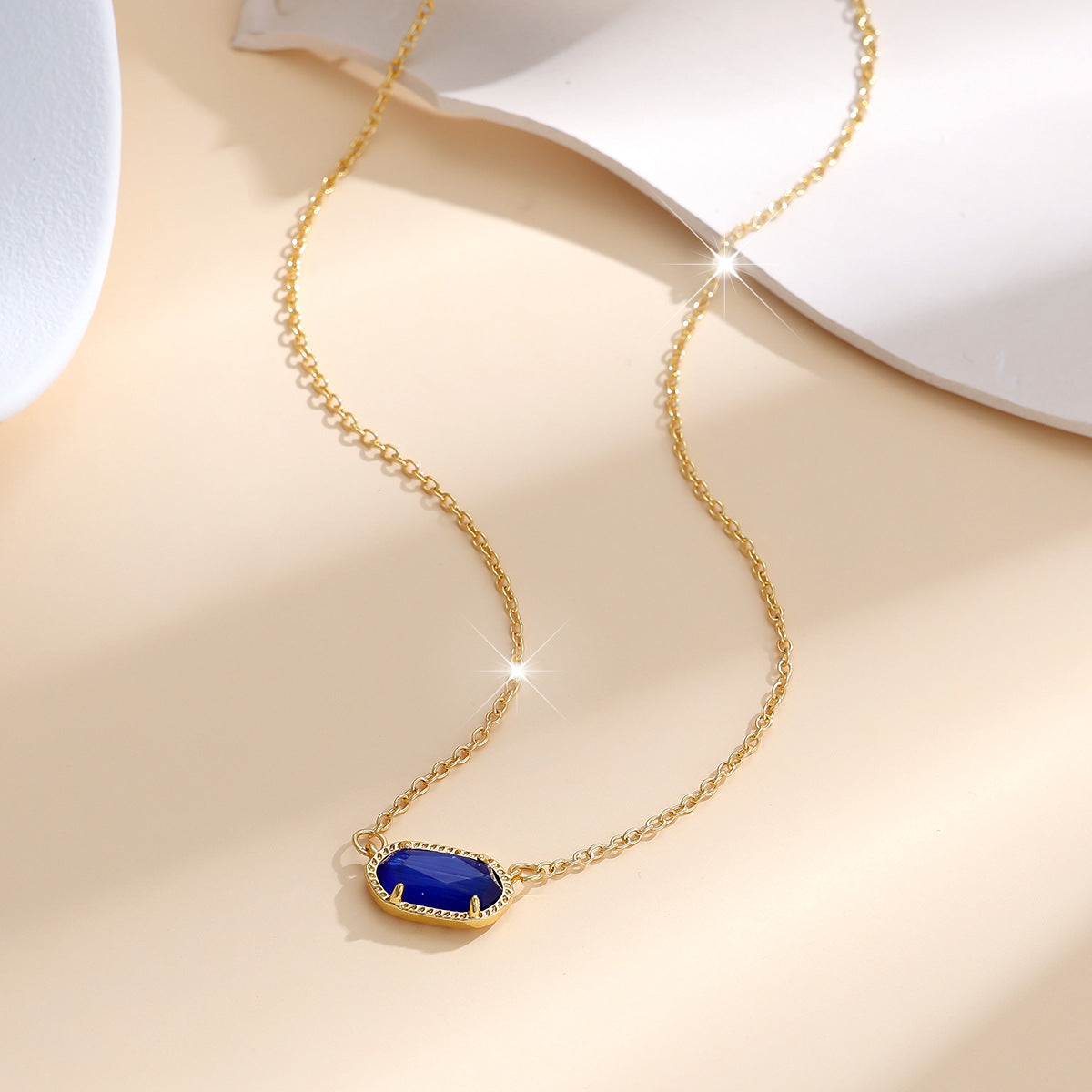 Classic Oval Sapphire Necklace - Rose & Oliver
