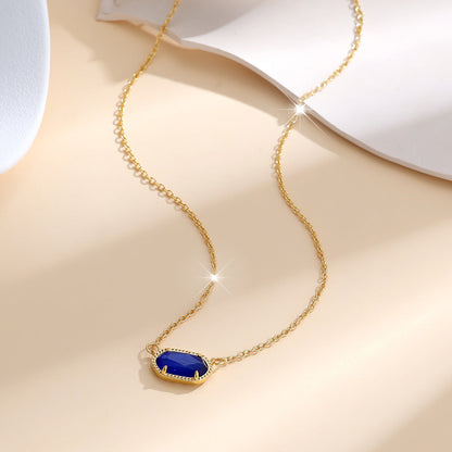 Classic Oval Sapphire Necklace - Rose & Oliver