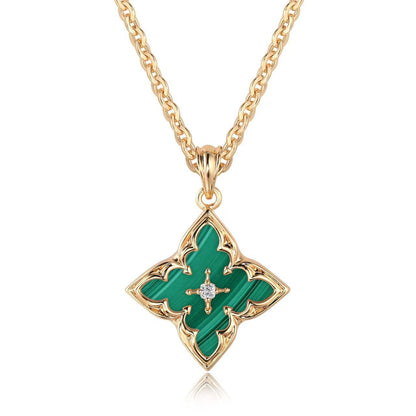 Clover Pendant Necklace (Brown) - Rose & Oliver