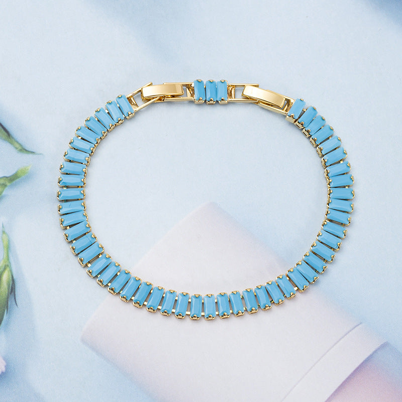 Turquoise Vertea Tennis Bracelet - Rose & Oliver