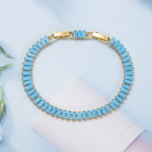 Turquoise Vertea Tennis Bracelet - Rose & Oliver
