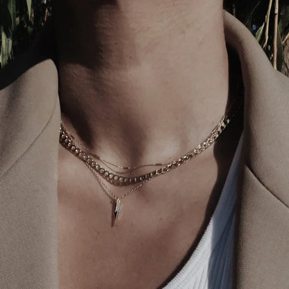 Flat Link Curb Chain Necklace (White Gold) - Rose & Oliver