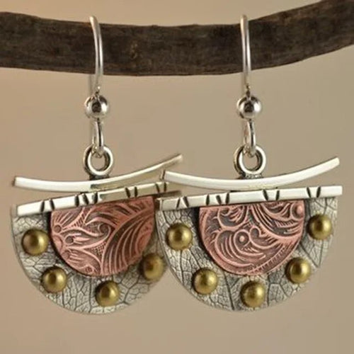 Vintage Crescent Brown Earrings