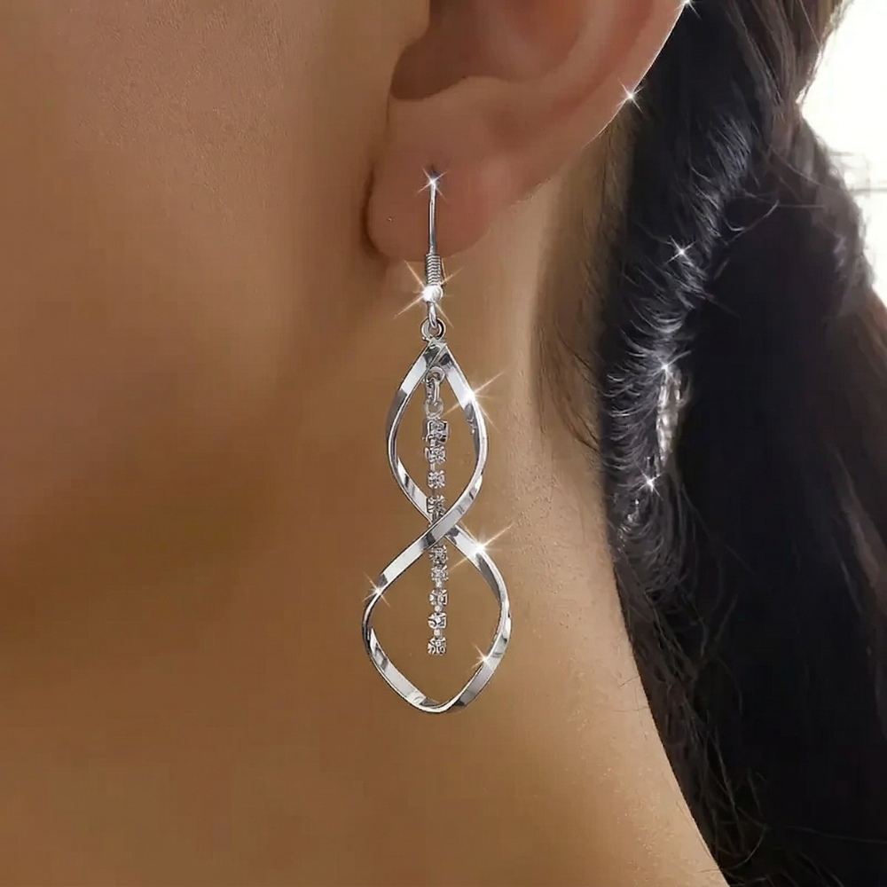 Sunbeam Spiral Earrings (White Gold) - Rose & Oliver