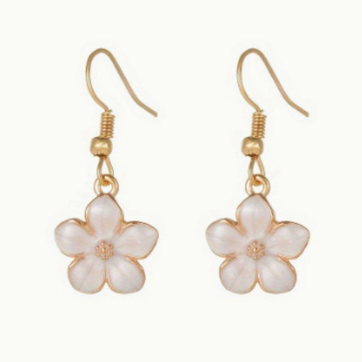 Flower Pearl Dangling Earrings