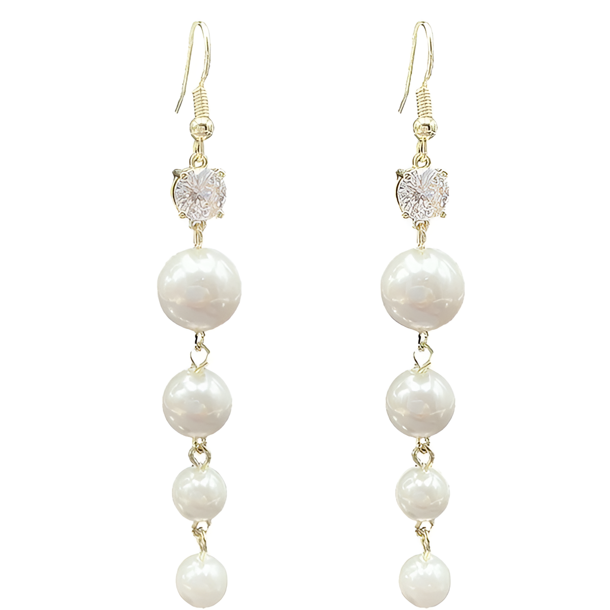 Vintage White Stone Pearl Earrings