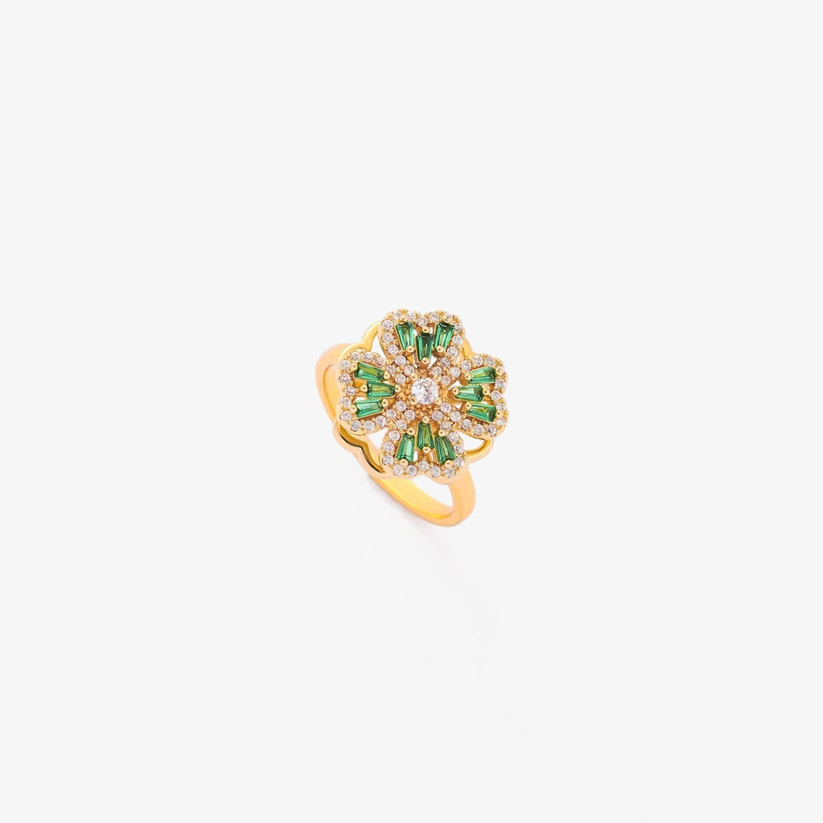 Emerald Clover Spinning Ring - Rose & Oliver