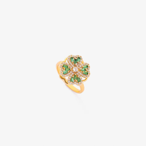 Emerald Clover Spinning Ring - Rose & Oliver