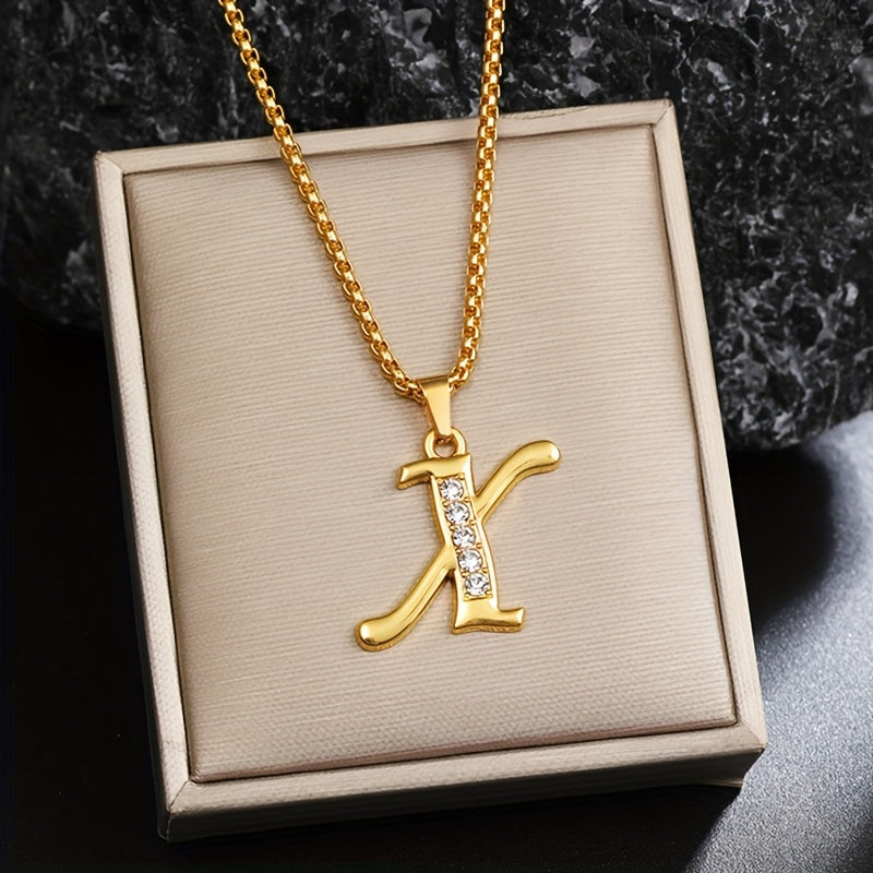 Crystal Accent Initial Necklace - Rose & Oliver