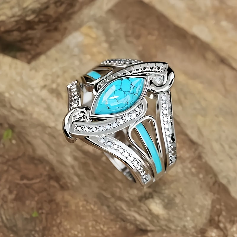 Turquoise Marquise Statement Ring - Rose & Oliver