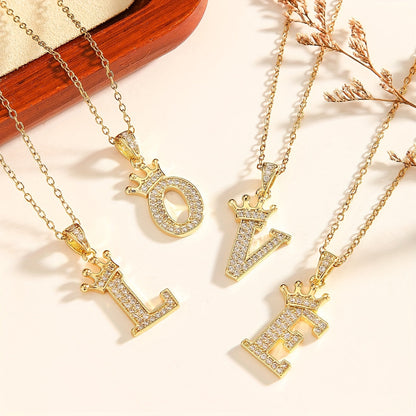 Initial Crown Necklace - Rose & Oliver