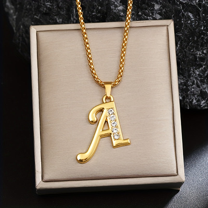 Crystal Accent Initial Necklace - Rose & Oliver