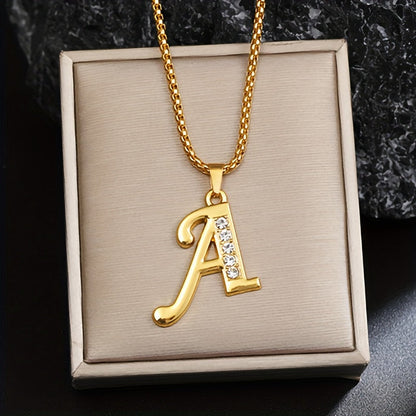Crystal Accent Initial Necklace - Rose & Oliver