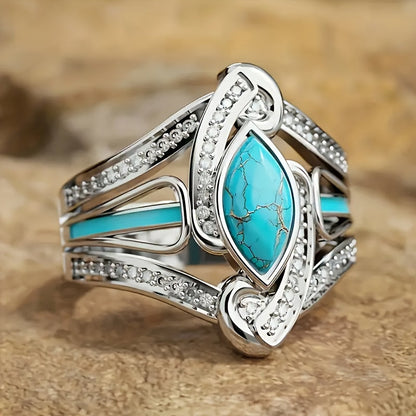Turquoise Marquise Statement Ring - Rose & Oliver