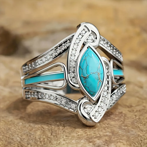 Turquoise Marquise Statement Ring - Rose & Oliver