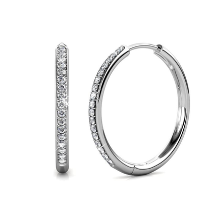 Sorel Pavé Earrings (White Gold) - Rose & Oliver