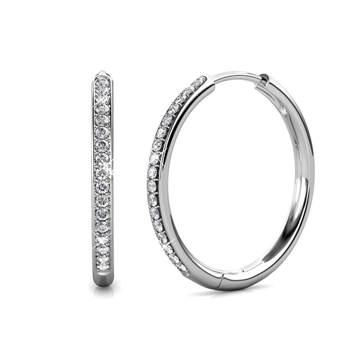 Sorel Pavé Earrings (White Gold) - Rose & Oliver
