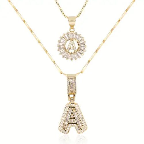 Moissanite Letter Initial Necklace (Gold) - Rose & Oliver