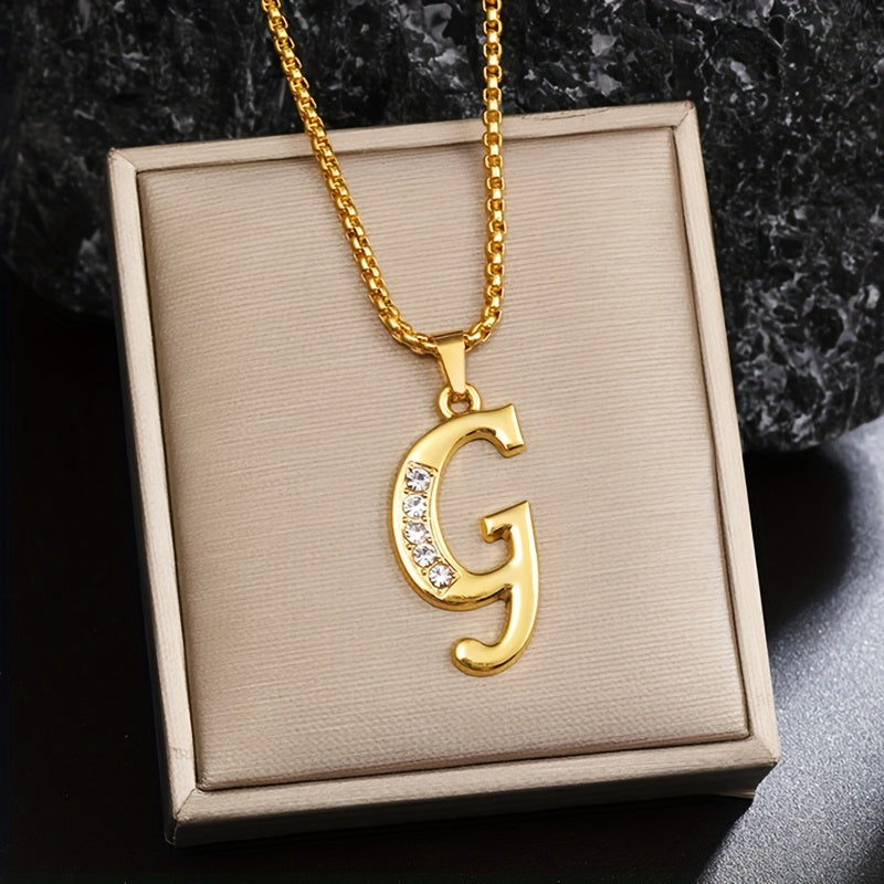 Crystal Accent Initial Necklace - Rose & Oliver