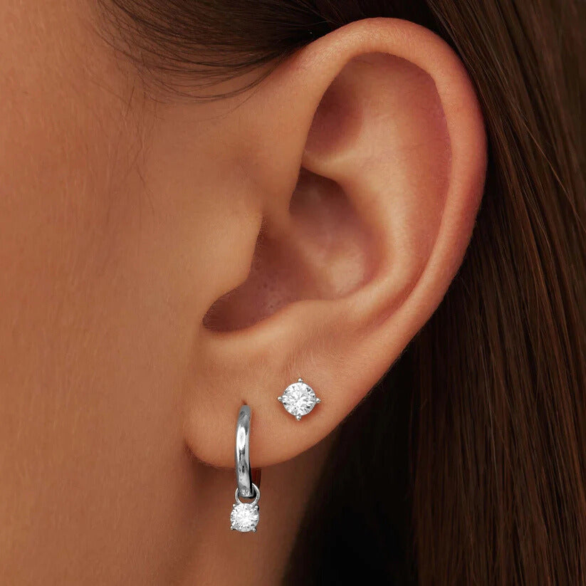 Moon Tear Stone Earrings Set - Rose & Oliver