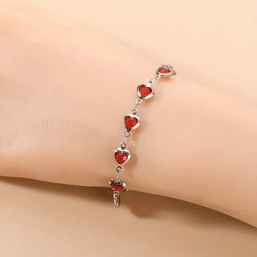 Ophelyra Garnetelle Bracelet (White Gold) - Rose & Oliver