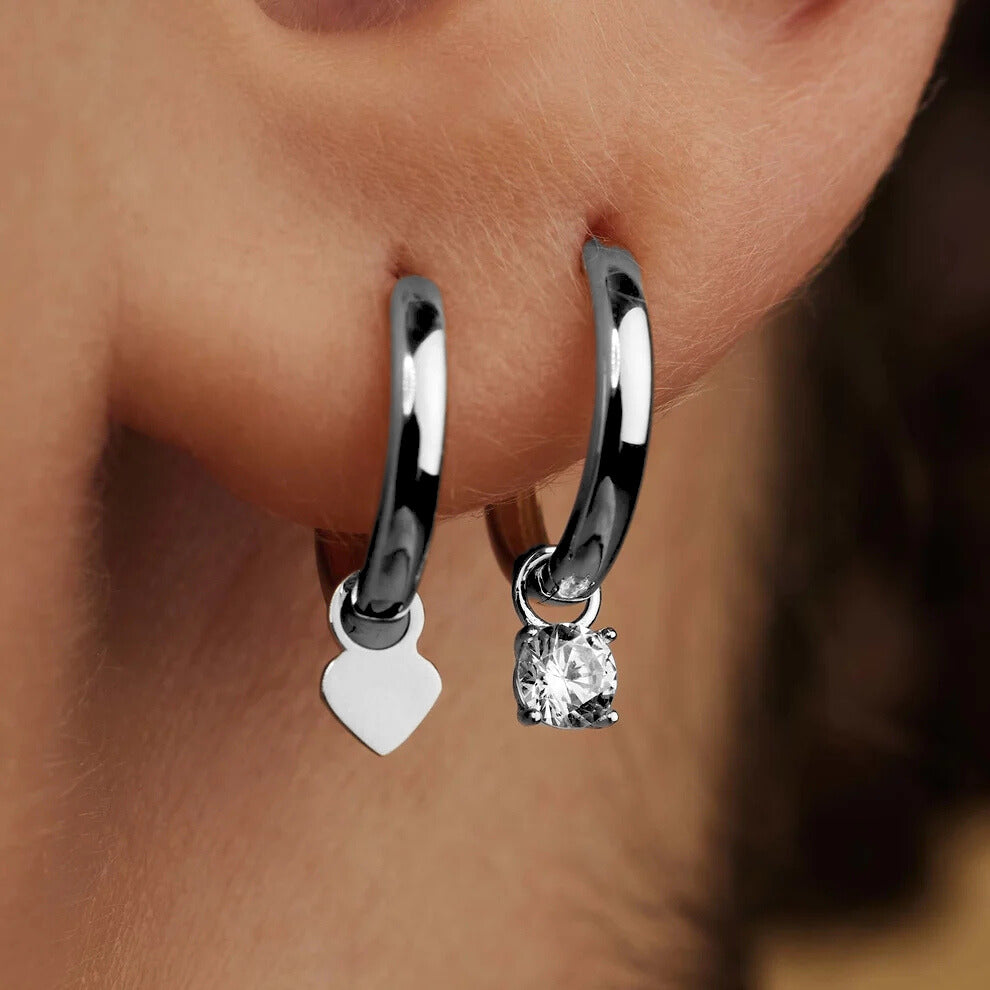 Moon Tear Stone Hoop Earrings - Rose & Oliver