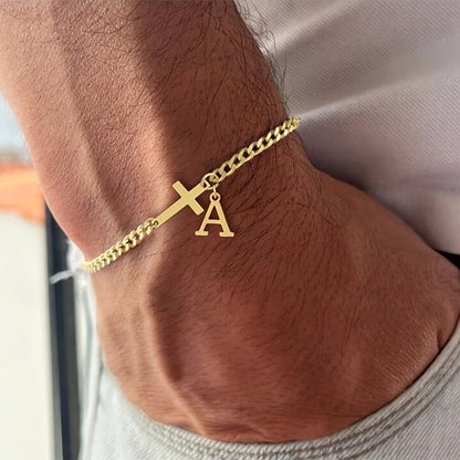 Initial Cross Bracelet - Rose & Oliver