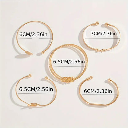 Knotted Elegance Bracelet Set (Gold) - Rose & Oliver
