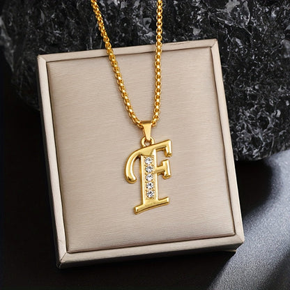 Crystal Accent Initial Necklace - Rose & Oliver