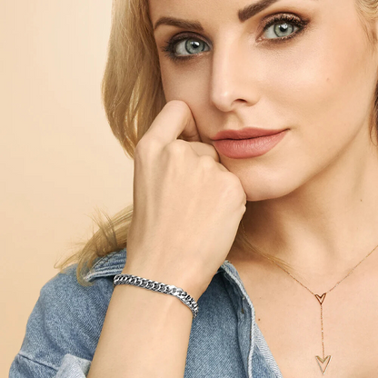 Estate Cuban Bracelet (White Gold) - Rose & Oliver