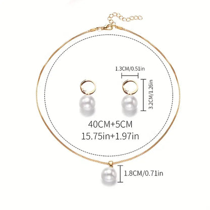 Golden Grace Pearl Jewelry Set - Rose & Oliver