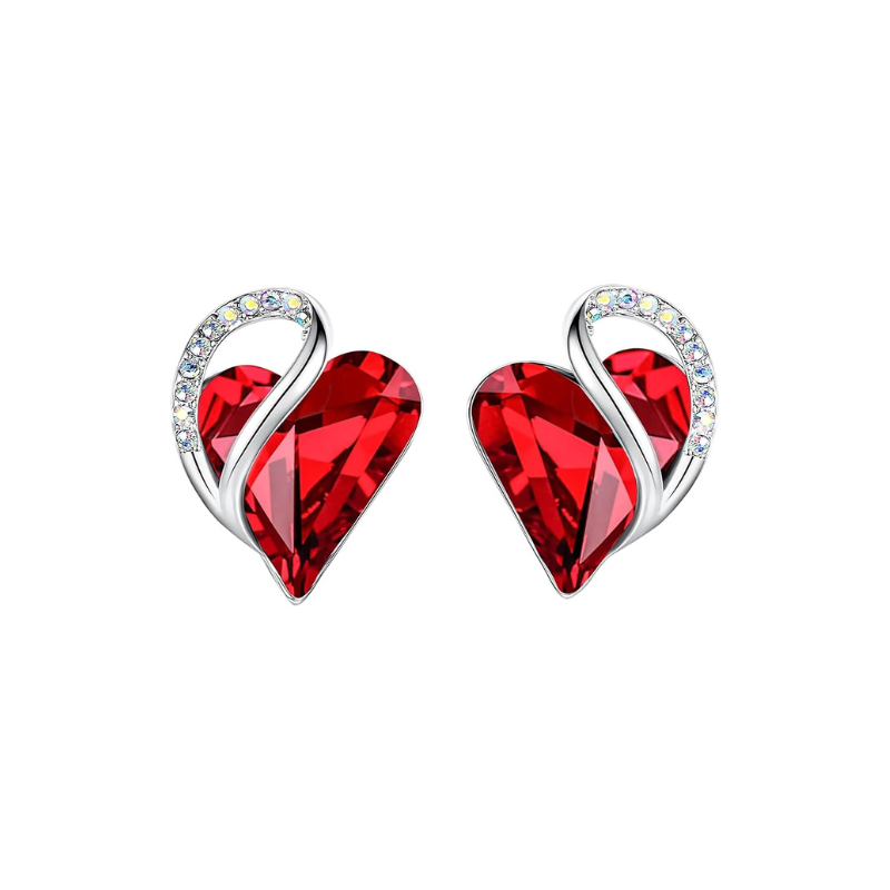 Infinity Heart Ruby Stud Earrings - Rose & Oliver