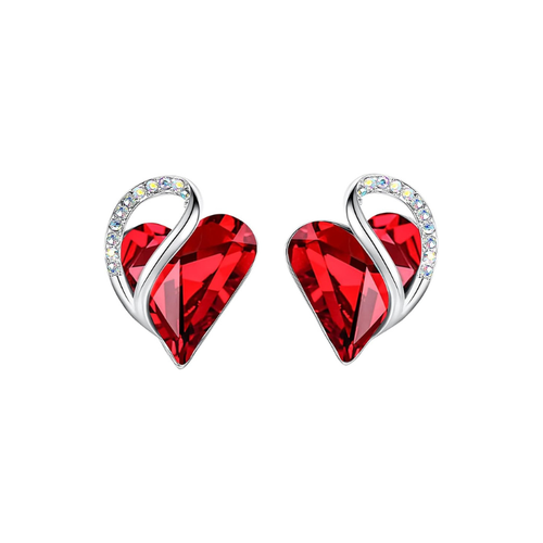 Infinity Heart Ruby Stud Earrings - Rose & Oliver