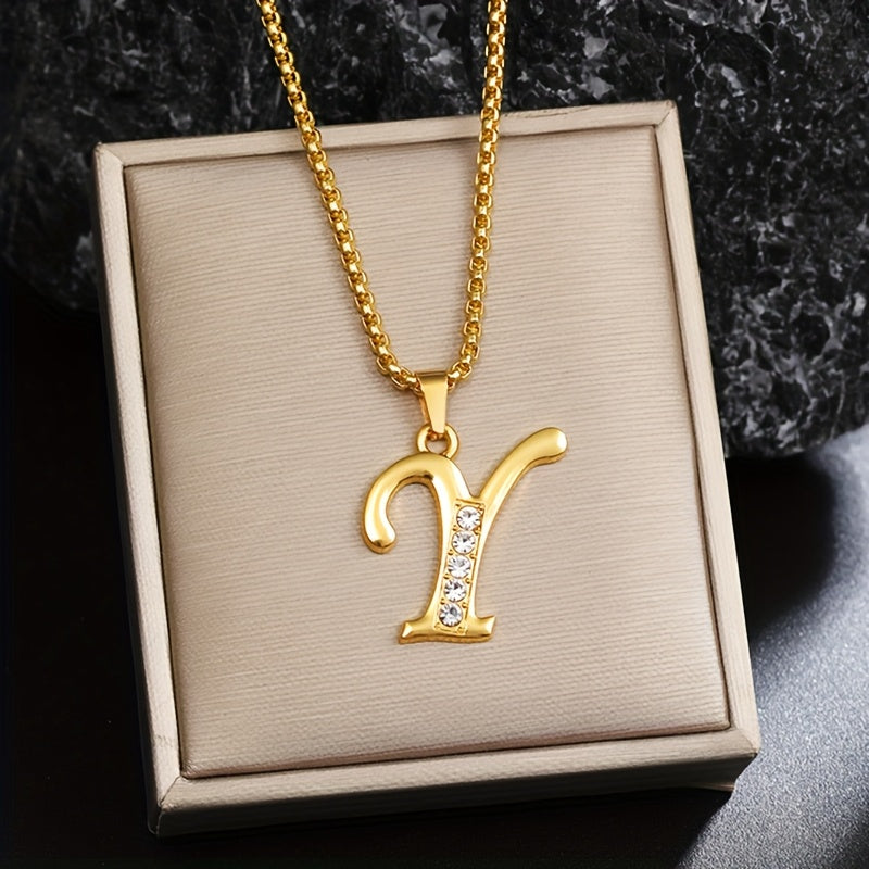 Crystal Accent Initial Necklace - Rose & Oliver