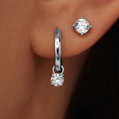 Moon Tear Stone Hoop Earrings - Rose & Oliver