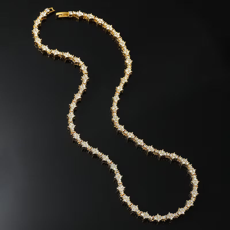 Classic Cluster Tennis Necklace (White Gold) - Rose & Oliver
